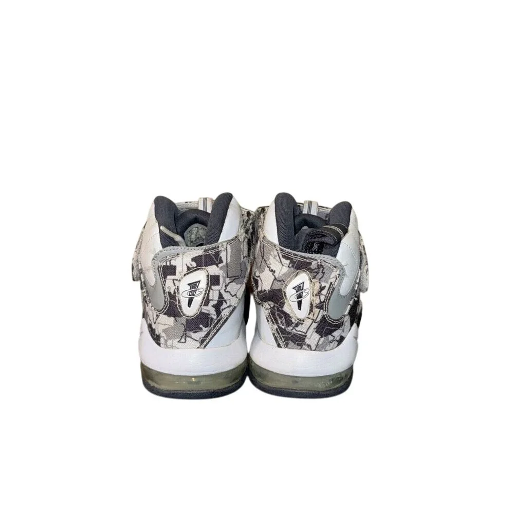 Nike Air Max‎ Penny 4 White Black Silver Kids Basketball Shoes 1-Cent Logo